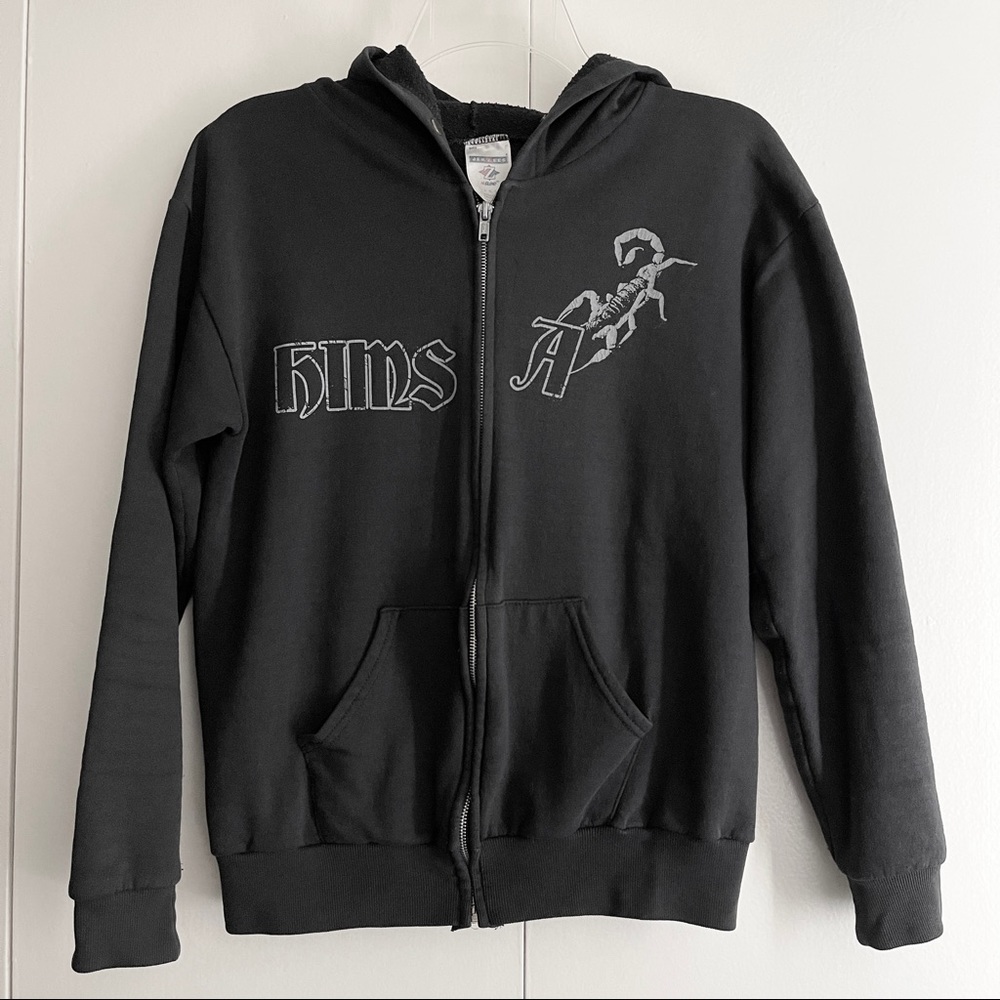 Himsa black scorpion vintage zip up hoodie